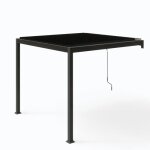 Agadir - pergola bioclimatique adossée gris foncé 3x3 m Agadir - pergola bioclimatique adossée gris foncé 3x3 m
