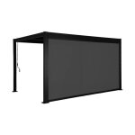 Pergola bioclimatique aluminium et acier 3x4m lames orientables + store 4m palace noir