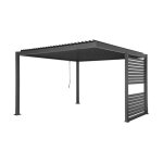 Pergola bioclimatique aluminium et acier lames orientables avec persienne int�gr�e 35x35m palace