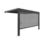 Pergola bioclimatique aluminium adoss�e 4x3m + 1 store 4m anthracite triomphe