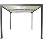 Habrita - pergola bioclimatique aluminium - surface de protection : 1080 m² - gris anthracite Habrita - pergola bioclimatique aluminium - surface de protection : 1080 m² - gris anthracite