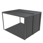 Habrita - pergola bioclimatique aluminium avec des ventelles lat�rales aluminium mobiles