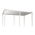 Pergola bioclimatique autoportante en aluminium avec lames orientables - 15 m� - blanc - amalfi