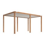 Pergola bioclimatique autoportante en aluminium avec lames orientables - 15 m� - naturel fonc� - amalfi ...