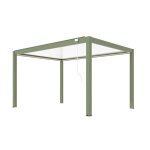 Pergola bioclimatique autoport�e solaire en aluminium ? mira 3 x 4 m ? coloris amande avec lames blanches ...