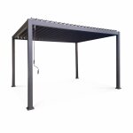 Pergola bioclimatique gris anthracite ? triomphe ? 3x4m. aluminium.  lames orientables