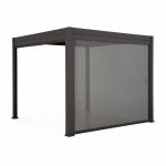 Pergola bioclimatique gris anthracite ? triomphe ? 300x400cm. aluminium.  lames orientables + store ...