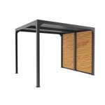 Pergola bioclimatique habrita foresta per2430vbbi aluminium 72m2 gris anthracite avec ventelles lat�rales ...