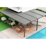 Pergola bioclimatique habrita per6170bi en aluminium xxl 3263m2 forme en l avec couverture en lames orientable ...