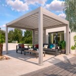 Pergola bioclimatique manuelle 4x3 m evora argile hesp�ride