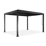 Pergola bioclimatique noir - sweeek - 3x4m - lames orientables - aluminium et acier Pergola bioclimatique noir - sweeek - 3x4m - lames orientables - aluminium et acier