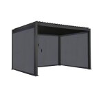 Pergola bioclimatique en aluminium. lames orientables 3x4m + 2 stores 3m + 1 store 4m triomphe anthracite ... Pergola bioclimatique en aluminium. lames orientables 3x4m + 2 stores 3m + 1 store 4m triomphe anthracite ...