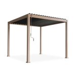 Pergola bioclimatique - sweeek - triomphe - lames orientables - aluminium - coloris bois Pergola bioclimatique - sweeek - triomphe - lames orientables - aluminium - coloris bois