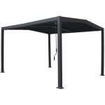 Pergola bioclimatique toit 2 pans victoria en aluminium et mtal - 35 x 4 m - gris