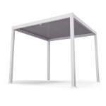 Pergola blumfeldt luminahaven - blanc - toit � lames en acier galvanis� - r�siste aux intemp�ries