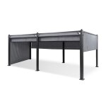 Pergola blumfeldt pantheon 3x4m en aluminium et polyester gris - protection uv et hydrofuge