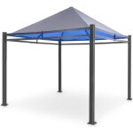 Pergola - blumfeldt - pantheon illumina - 3x3m - aluminium noir - toit polyester anti - uv - led int�gr� ...