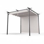 Pergola blumfeldt pantheon robust 3x3 m rsistante aux intempries acier thermolaqu volets latraux ...