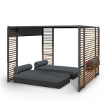 Pergola - blumfeldt valence - 3x3 m - uv50 + hydrofuge - panneau solaire - gris fonc�