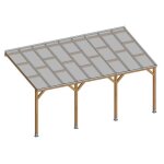 Chalet & jardin pergola bois avec toit 3x55m