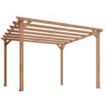 Pergola en bois - tonnelle ext�rieur - outsunny - structure robuste avec poteaux 90 mm et 7 poutres - ...