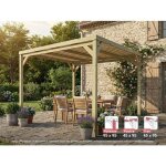 Pergola en bois toulouse avec toit semi - ouvert 300 x 300 cm - maderland