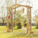 Pergola divia. arche de jardin en bois avec treillis double h238 x 210 x 85 cm