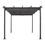 Pergola en aluminium avec toit rétractable - 3 x 3 m - gris Pergola en aluminium avec toit rétractable - 3 x 3 m - gris