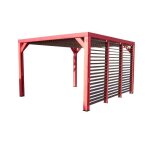 Habrita - pergola - 341x313 m - livr avec ventelles mobiles - bois massif trait trs haute temprature ...