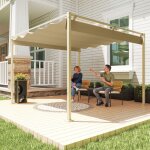 Pergola de jardin 3 x 3m avec toit r�tractable et fixation magn�tique auvent de protection solaire upf30 ...