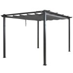 Pergola de jardin en aluminium - d�coshop26 - 3x4 m - toit coulissant r�glable - uv50 + - toile imperm�able ...