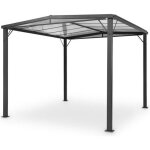 Pergola de jardin blumfeldt pantheon solid sky flat 3x3m - cadre aluminium & toit polycarbonate - gris ...