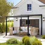 Pergola jardin ext�rieur en aluminium 3 x 3 m avec toit en polycarbonate imperm�able et syst�me de drainage ...
