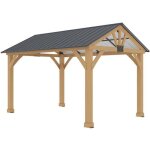 Pergola de jardin gardiun fénix 12 m2 extérieur 300x401x282 cm acier et bois fsc avec toiture à deux ... Pergola de jardin gardiun fénix 12 m2 extérieur 300x401x282 cm acier et bois fsc avec toiture à deux ...