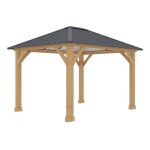 Pergola de jardin gardiun tucson 1072 m2 extérieur 362x297x283 cm acier et bois fsc avec toiture à 4 ... Pergola de jardin gardiun tucson 1072 m2 extérieur 362x297x283 cm acier et bois fsc avec toiture à 4 ...