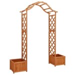 Pergola de jardin avec jardinire en bois de sapin massif - ashata - rectangulaire - autoportante