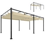 Pergola de jardin - outsunny - double toit r�tractable structure m�tallique ultra - stable - 570x295x221cm ...