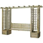Pergola - lavande - droite - bois - pin sylvestre - violet - l 330 x prof 60 x ht 210 cm