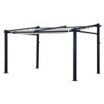 Pergola murale 3  4m frjus beige - structure aluminium