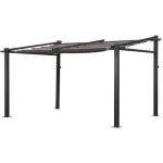 Pergola murale 3  4m frjus taupe - structure aluminium