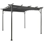 Pergola avec toit rtractable anthracite 3x3 m acier 180 g / me