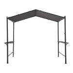 Pergola tonnelle pour barbecue - 277 x 149 cm - anthracite
