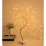 Perle branche dor�e rose fleur arbre avec lumi�res mini arbre ornement chaud blanc led lumi�re tableau ...