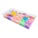 Perles - ctop - rondes - couleurs pastel - bote de 200g - bijoux fantaisie