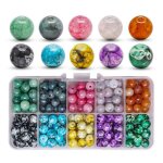 Perles de pierres pr�cieuses 8mm 200 pi�ces assorties naturelles enfilage bijoux bracelets colliers bricolage ...
