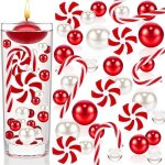 Perles de remplissage de vase - non spcifi - 6054 pcs - rouge et blanc - dcoration de nol - gel deau ...