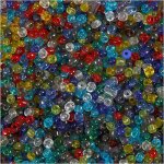 Perles rocaille multicolores transparent  4 mm - 130 g