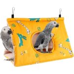 Hamac pour oiseau - nid en velours jaune - confortable - accroche facile - taille l