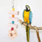 Perroquets jouets jouets de cage  oiseaux en bois suspendus  mcher perchoirs perroquet jouet perroquet ...