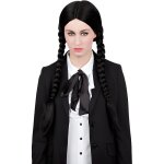 Perruque adulte mercredi addams - cotillons dalsace - accessoire de dguisement - noir - tresses longues ...